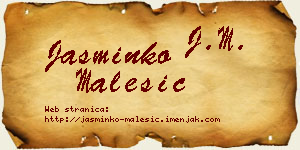 Jasminko Malešić vizit kartica